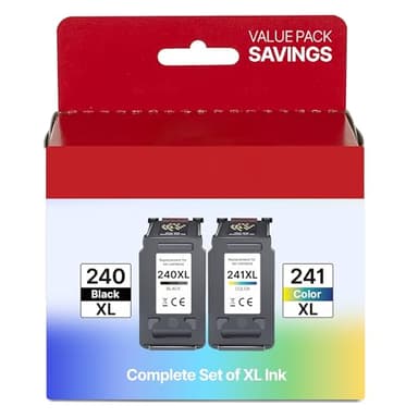 Adoccur PG-240 XL/CL-241 XL Ink Cartridges Compatible with Canon 240XL 241XL Combo Pack 240 241 Ink for Canon PIXMA MG3600 MG3620 TS5120 MX472 Printer Ink, 1 Black, 1 Color (2 Pack) - Image 1