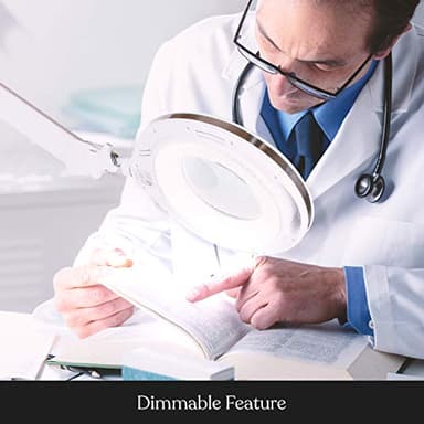 Brightech LightView Pro Magnifying Glass with Light and Stand, Magnifying Floor Lamp with a 6-Wheel Rolling Base for Facials, Lash Estheticians, Dimmable LED Work Light for Sewing, Crafts - Image 5