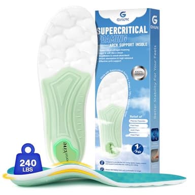 Supercritical Foaming Arch Support Inserts for Men Women, Lightweight Running Sport Insoles, Shock Absorption Athletic Inserts, Plantar Fasciitis Insoles, Relief Flat Feet, Standing All Day - S - Image 1