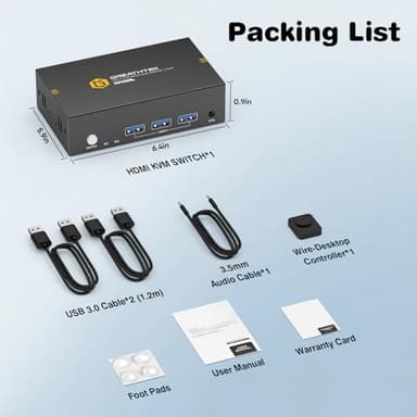 8K HDMI KVM Switch 2 Monitors 2 Computers,8K@60HZ USB3.0 Dual Monitors KVM Switches for 2 PC/Laptops Share Mouse Keyboard and 2 Screens,with 2 USB Cables/Controller,EDID Adapative,Plug&Play - Image 8