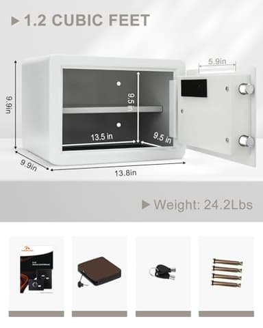TIGERKING Drop Safe, Digital Safe With Keypad, White Small Safe Box- Deposit Cash Easily, Money Security Box For Home, Business, 1.2 Cubic Feet - Image 4