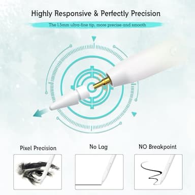 MYSTILUCK Stylus Pen for iPad 11th & 10th Gen - 2X Faster Charging, Tilt & Palm Rejection, Works with iPad Pro 12.9/11/M4, Air 5/M2, Mini 6, iPad 6th-11th Gen (2018-2025) - Image 4