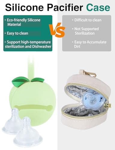 KUBYA Diaper Bag Tote, Baby Diaper Tote Bags Crossbody Hospital Bag Travel Large Mommy Bag, with Silicone Pacifier Case - Image 5