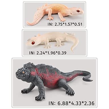 Atralo Service Lizard Wildlife Reptile Animal Model Toy Playsets 3 PCS Lizards Figure Party Favors Toys Cake Toppers Christmas Birthday Gift for Boys Girls Kids Toddlers - Image 3
