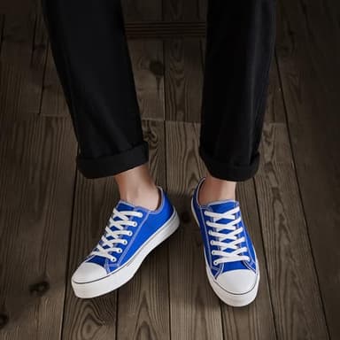 ZGR Mens Classic Casual Shoes,Lace-up Fashion Sneakers,Low Top Canvas Shoes for Men(Blue.US8.5) - Image 6