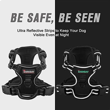 BARKBAY No Pull Dog Harness Front Clip Heavy Duty Reflective Easy Control Handle for Large Dog Walking(Black,M) - Image 5