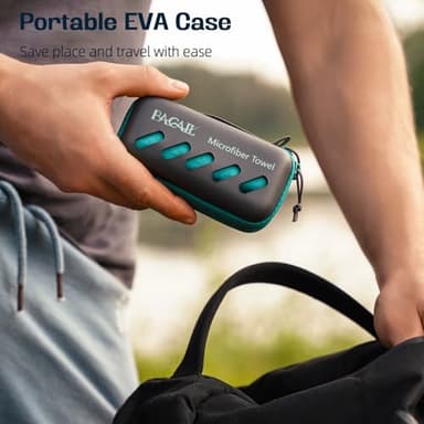 BAGAIL Camping Towel with EVA Case, Compact & Ultra Soft Microfiber Travel Towel - Super Absorbent & Lightweight Quick Dry Towels for Sports, Beach, Gym, Backpacking, Hiking and Yoga - Lake Blue, XXL - Image 3