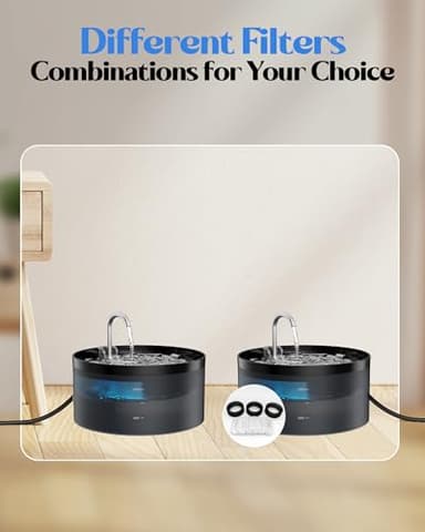 Cat Water Fountain for Cats Indoor: 108oz/3.2L GIOTOHUN Cat Fountain - Silent Pet Water Fountain for Drinking - Black Cat Drinking Founttain - Faucet Pet Fountain Contains 6 Filters + 3 Sponges - Image 4