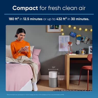 BLUEAIR Air Purifiers for Bedroom Small Room Air Purifiers for Home Air Purifiers for Pets Allergies Air Cleaner, HEPASilent Virus Air Purifier for Dust Baby Air Purifier for Nursery Blue Pure 511 - Image 3
