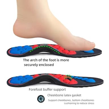 Magnetic Acupressure Insoles for Foot Comfort & Arch Support – Relieves Foot Fatigue, Includes Breathable Socks for All-Day Wear, Ideal for Work Boots, Sneakers, Walking & Standing (Blue, M/8-11) - Image 4