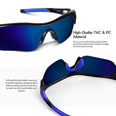 BEACOOL Polarized Sports Sunglasses for Men Women Youth Baseball Cycling Running Driving Fishing Golf Motorcycle TAC Glasses - Image 3