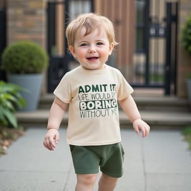 wdehow Toddler Baby Boy Summer Clothes Set Letter Print Crew Neck Short Sleeve T-Shirts Elastic Waist Shorts 2Pcs Outfits (A-A Green 2, 2-3T) - Image 2
