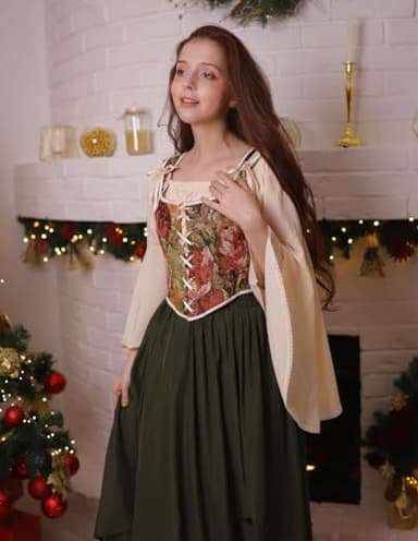 Scarlet Darkness Women Summer Floral Print 1920S Renaissance Corset Fishbone Bodice Red Floral Size 16 - Image 3