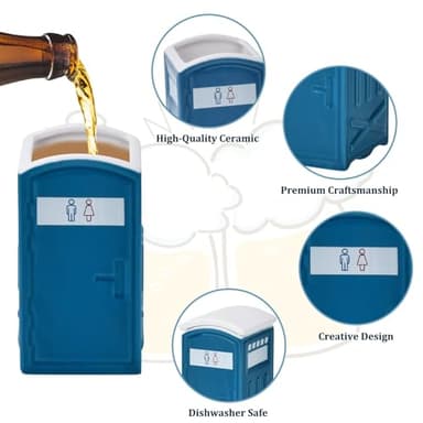 Hocis White Elephant Gifts for Adults, Funny Toilet Shot Glasses & Mugs Set, Christmas Stocking Stuffers for Men - Image 4