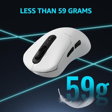 Rapoo VT3PRO MAX Wireless Gaming Mouse, 59g Superlight, 8KHz Polling, PAW 3950 Ultimate Optical Sensor, 30K Independent X/Y DPI, 1+8 Programmable Buttons, 200H Battery Life, Classic Shape, PC, White - Image 4
