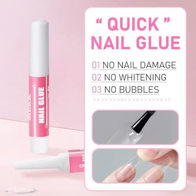 MEKK Nail Glue,Super Strong & Long-Lasting Nail Glue for Acrylic Nails,Press Ons & Nails Tips,Professional Adhesive for Nail Art Supplies,0.07OZ/PCS (12PCS) - Image 3