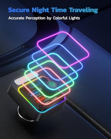 Nulaxy 54W Bluetooth 5.3 Car Adapter Charger 4-Port Fast Charging [PD36W & QC3.0 18W], Wireless Radio FM Transmitter with Deep Bass Player, 5 Colors LED Backlit, Hands-Free Calling, Support USB Drive - Image 7