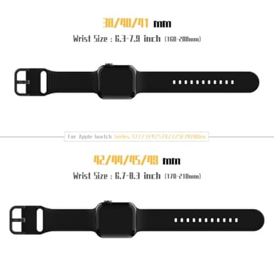 Sport Band Compatible with Apple Watch Bands 49mm 46mm 45mm 44mm 42mm 41mm 40mm 38mm, Soft Silicone Replacement Strap with Classic Clasp for iWatch Series 11 10 9 8 7 6 5 4 3 2 1 SE Ultra Women Men - Image 7