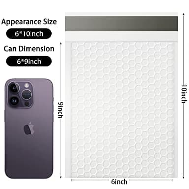 Bubble Mailers, 6x9 Inch Padded Bubble Mailers Pack of 100 Bubble Envelopes Opaque Self Seal Adhesive Waterproof Bags for Shipping and Packaging (White, 6x9-100Pc) - Image 2