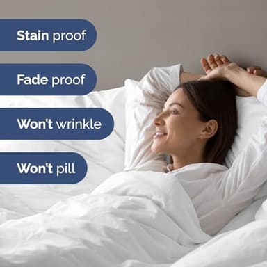 Duvet Cover Twin/Twin XL Size Set - Extra Soft Duvet Cover 68 x 90 with 1 Pillow Sham - Hotel Luxury, Easy Care and Fade Free with Zipper Closures & Ties - Comfy, Cozy Breathable Bedding Set (White) - Image 5