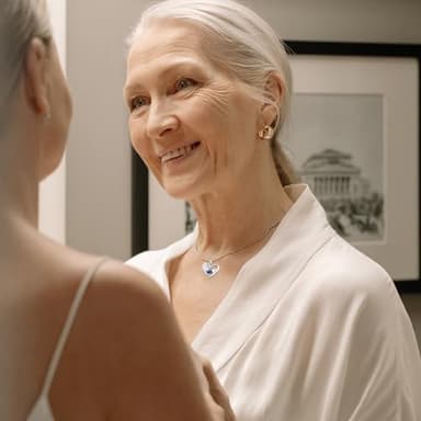 FANCIME Mom Birthstone Necklace Blue Sapphire Mother and Child Love Heart Necklace I Love You Mom Gifts Mothers Day September Jewelry Gifts for Grandmother Women Wife, 16"+2" Inches - Image 3