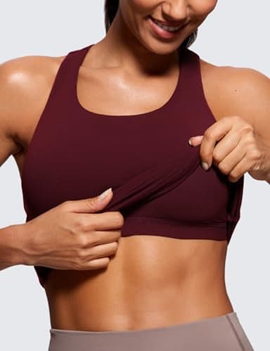 CRZ YOGA Butterluxe Workout Tank Tops for Women Built in Bras Padded - Racerback Athletic Spandex Yoga Camisole Red Merlot Large - Image 3