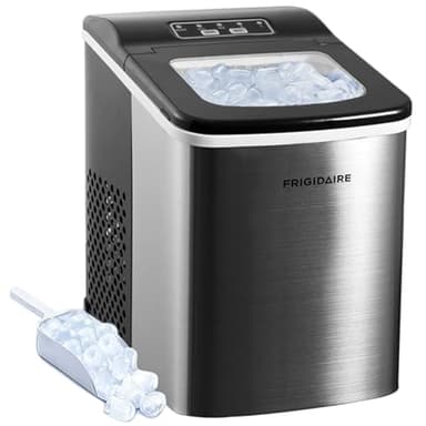 Frigidaire Compact Countertop Ice Maker, Makes 26 Lbs. of Bullet Shaped Ice Cubes Per Day, Silver Stainless - Image 1