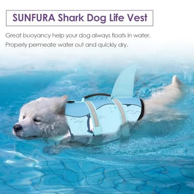 Bess Bridal Dog Life Jacket - Shark Life Vest for Swimming Boating - Reflective Lifejacket Swimsuit for Small Medium Large Dogs - High Buoyancy Lifesaver Preserver with Rescue Handle, Green Dolphin XL - Image 6