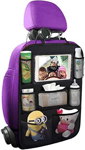 ONE PIX Backseat Car Organizer Mats Back Seat Organizers and Storage Bag with Touch Screen Tablet Holder for Kids Toddlers Car Seats, Travel Accessories, Road Trip Essentials Kids - Image 1