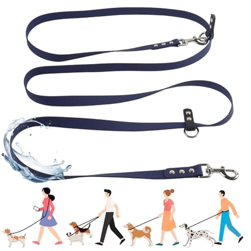 Hands Free Dog Leash 8FT Multifunctional Crossbody Dogs Training Lead Waterproof 9 in 1 Adjustable Waist Pet Leashes for Small, Medium Dogs Walking, Jogging, Running (Dark Blue, 3/4'' X 8FT) - Image 1