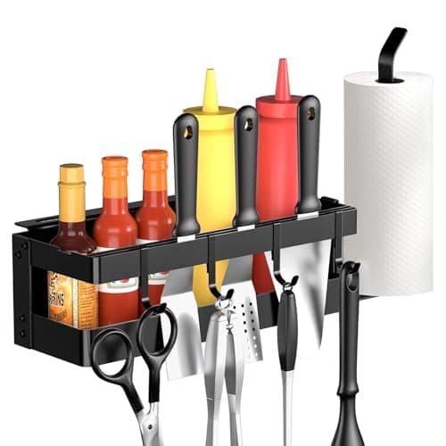 GAGUIUP Griddle Caddy for Blackstone 17"/28"/36" Griddles/Prep Cart, Grill Caddy Blackstone Griddle Accessories Storage Organize with Paper Towel Holder & 4 Hooks for Outdoor BBQ Grill Accessories - Image 1