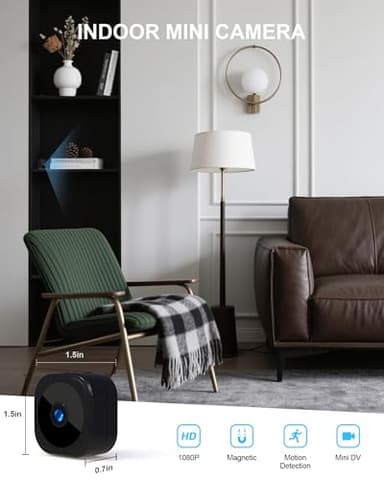 AOBOCAM 1080P HD Mini Camera for Indoor Security with App Control Motion Detection & Night Vision Wireless WiFi Rechargeable Pet Camera for Home/Office 24/7 Cycle Save (Black) - Image 5