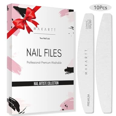 Makartt Nail File: 100/180 Grit Emery Boards for Nails, 10 Pcs Zebra Doubled Sides Coarse Fingernail Filer for Acrylic and Extension Gel Removal Manicure Kit Salon Home Use - Image 9