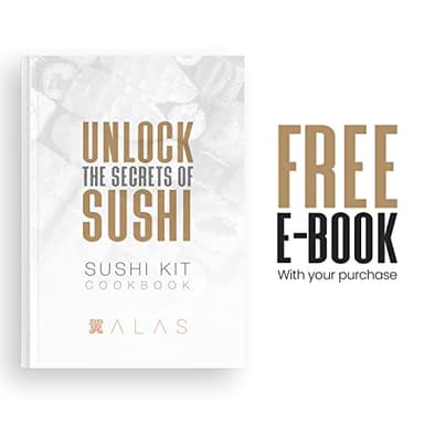 Alas Complete 20 Piece Sushi Making Set - Kit for Beginners & Pros with Knife, 2 Mats, Rice Bazooka and Dipping Plate - Image 7