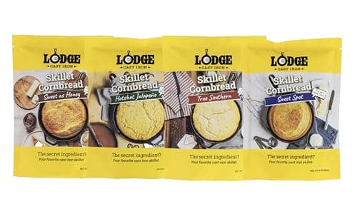Lodge Cast Iron Skillet Cornbread – Pair with Cast Iron Skillet, Wedge Pan, Cornstick Pan or Muffin Pan, Quality Ingredients, (4 Pack) – Variety Pack - Image 1