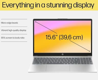 HP 15 15.6" FHD Laptop Computer Student and Business, Intel Quad-Core Processor (Beat i3-1115G4), 16GB DDR4 RAM, 256GB PCIe SSD, WiFi 6E, Bluetooth 5.3, HDMI, Type-C, Silver, Windows 11 Pro, Wendbo - Image 3