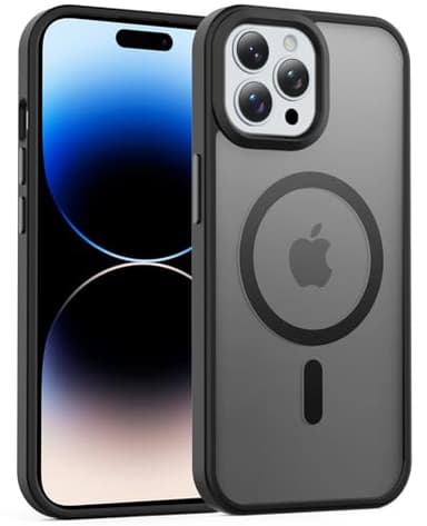 Temdan for iPhone 14 Pro Case, Compatible with Magsafe, Anti-Yellowing, Military-Grade Protection, Shockproof Slim Magnetic Phone Case Cover, Black - Image 1