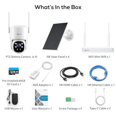 Kittyhok Solar Security Cameras Wireless Outdoor, 360° Pan & Tilt Home Security Camera, No Subscription, 2K Clarity, Color Night Vision, WiFi6 NVR with 64GB microSD Card, Local Storage, 5G & 2.4G WiFi - Image 9