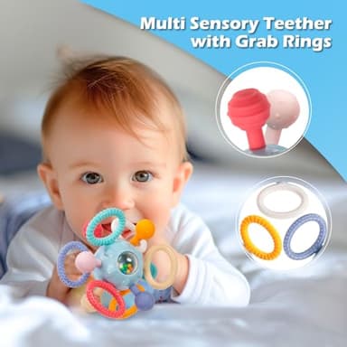 Montessori Teething Toys for Babies 0-6 6-12 Months, Baby Teether Sensory Toys for 0 3 6 9 12 18 Months, Newborn Infant Learning Toys for 1 2 Year Old Boys Girls - Image 4