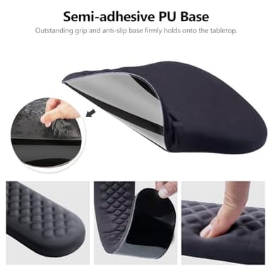 Mouse Pad Wrist Support, Laokiiy 2 in1 Keyboard Wrist Rest+ Ergonomic Mouse Pad, Non-Slip Wrist Rest for Computer Keyboard, Made Easy Typing & Relieve Wrist Pain（Black - Image 4