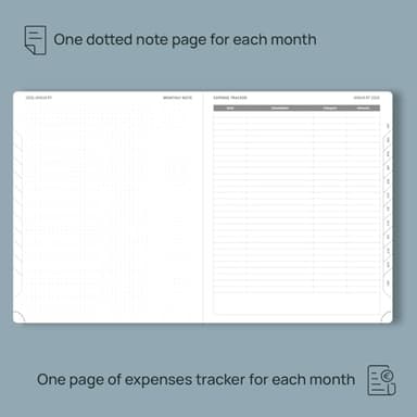 POPRUN Monthly Planner 2026-2027 (Large- 8.5" x 10.5" Soft Cover), 18-Month Calendar Book (Jan.2026 - Jun. 2027), Calendar Planner with Monthly Tabs & Pocket, 100 GSM Paper - Burgundy - Image 4