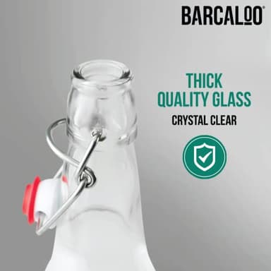 Barcaloo 12oz Flip Top Clear Glass Beer Bottles for Home Brewing - Set of 12 with Flip Caps for Beer and Wine Bottling - Family Owned American Business - Image 5