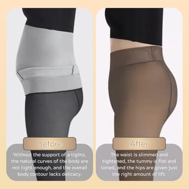 BDLLMDES Fleece Lined Tights for Women, Warm Fake Sheer Pantyhose Leggings Women, Thick Translucent High Waisted Thermal Stockings for Winter Dresses, Coffee - Image 4