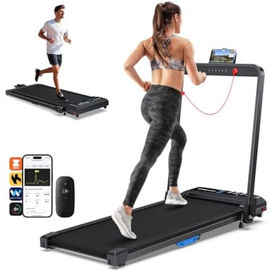 Under Desk Walking Pad Treadmill: Incline Voice Controlled Smart Treadmill 350 lbs Capacity for Home Office Use, Compatible with KINOMAP WELLFIT App - Image 1