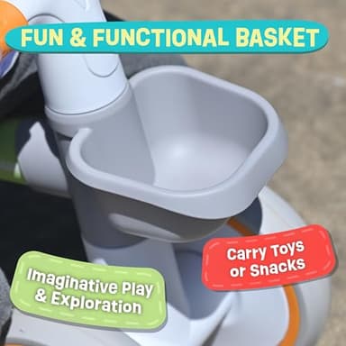 Baby Balance Bike for 1 Year Old Boys Girls 12-24 Month Toddler Balance Bike, Storage Basket, 4 Wheels and Adjustable Seat, Toddler First Bike, First Birthday Gifts - Image 4