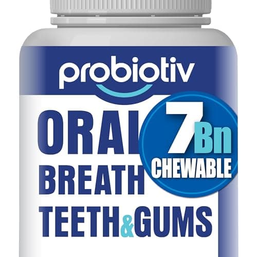 Probiotiv Oral Probiotics for Mouth Bad Breath 7 Billion CFU - Chewable Dental Probiotics for Teeth & Gums, Fresh Breath Freshener, Supports Oral Microbiome & Healthy Mouth - Image 1