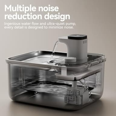 Stainless Steel Cat Water Fountain Wireless for Cats Indoor, Automatic Metal Dog Water Dispenser,Cordless Battery Operated Pet Drinking Fountain,Rechargeable Waterer with Motion Sensor 123oz, Gray - Image 4