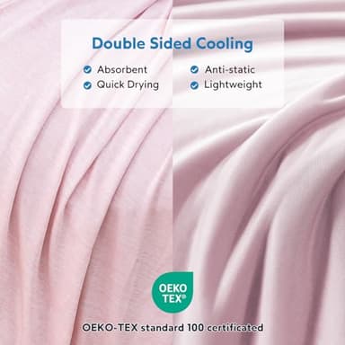 HOMFINE Cooling Blankets for Hot Sleepers - Summer Blanket Thin Lightweight Breathable Soft Double Side Enhanced Cooling for Bed Couch Sofa, Keep Cool for Night Sweats (Pink, 90 x 90 inches) - Image 3