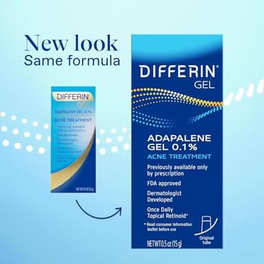 Differin Acne Treatment Gel, 60 Day Supply, Retinoid Treatment for Face with 0.1% Adapalene, Gentle Skin Care for Acne Prone Sensitive Skin, 15g Tube (Pack of 2) (Packaging May Vary) - Image 3