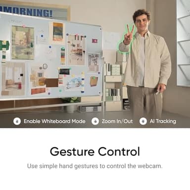 Insta360 Link 2 - PTZ 4K Webcam for PC/Mac, 1/2" Sensor, AI Tracking, HDR, AI Noise-Canceling Mic, Gesture Control for Streaming, Video Calls, Gaming, Works with Zoom, Teams, Twitch & More - Image 7